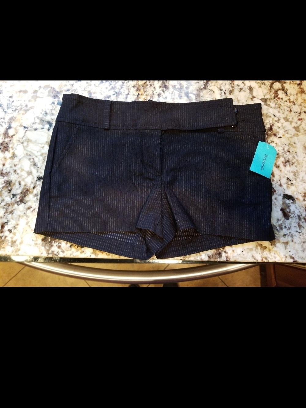 Navy Pinstripe Tailored Shorts NWT Size Medium